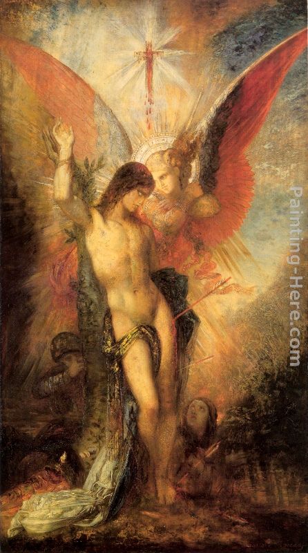 Saint Sebastian and the Angel painting - Gustave Moreau Saint Sebastian and the Angel art painting
